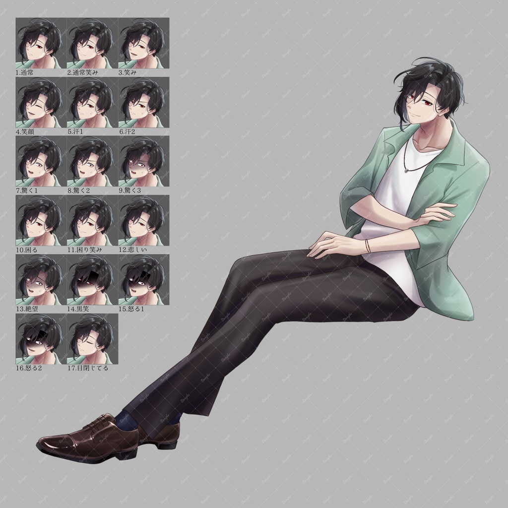 全身立ち絵_16【物腰柔らかそうな男性】