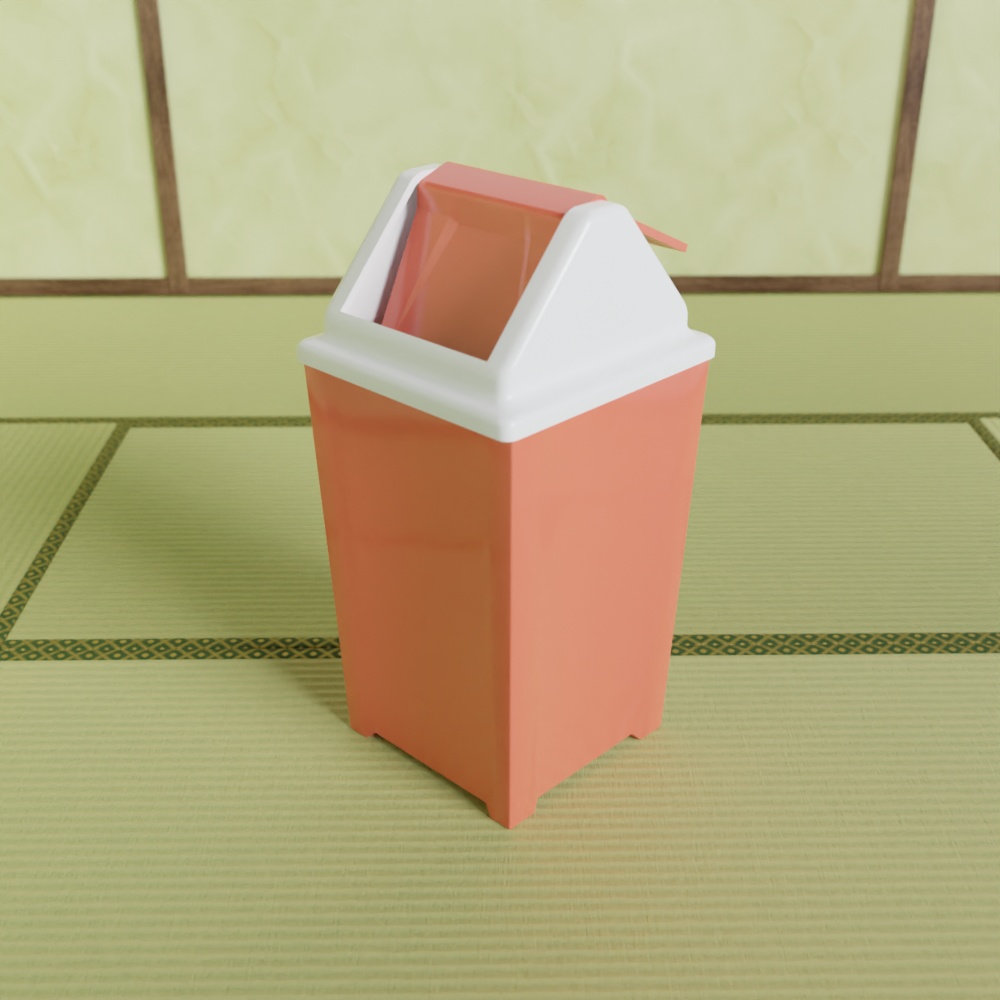 無料DL可【Blender】レトロなゴミ箱【3Dモデル】