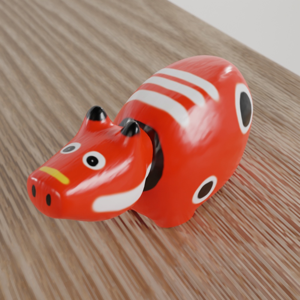 無料DL可【Blender】赤べこ【3Dモデル】