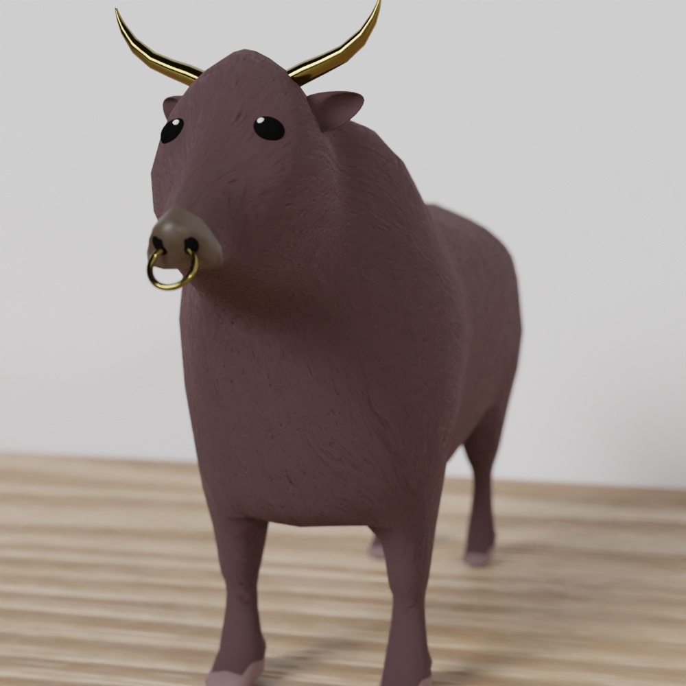 無料DL可【Blender】仙台牛フィギュア【3Dモデル】