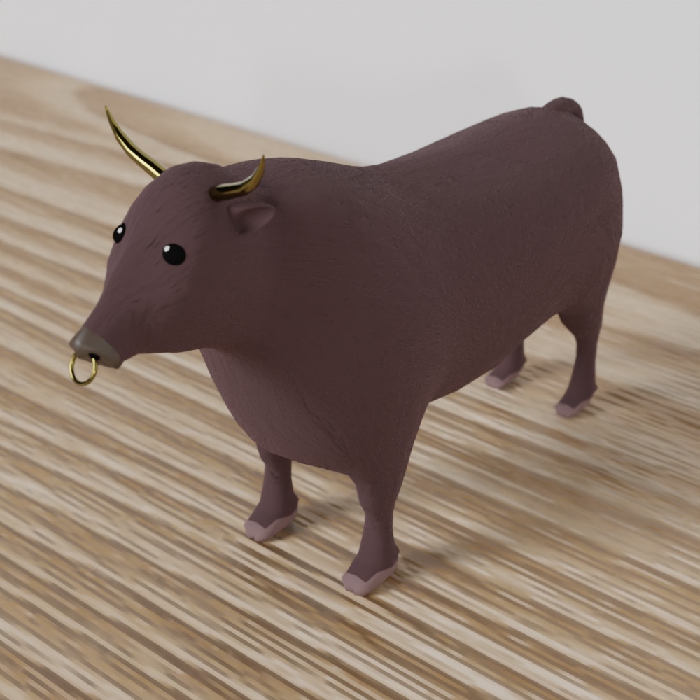 無料DL可【Blender】仙台牛フィギュア【3Dモデル】