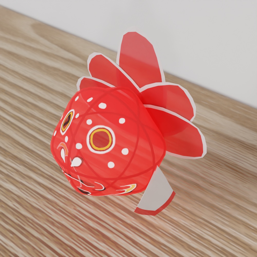 無料DL可【Blender】金魚ねぶた【3Dモデル】