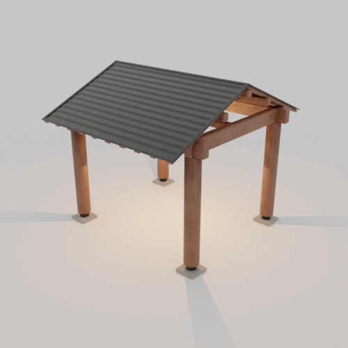 無料DL可【Blender】あずまや【3Dモデル】