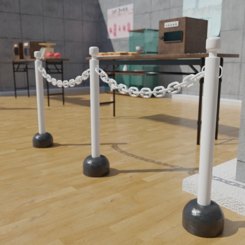 無料DL可【blender】ポールパーテーション【3Dモデル】