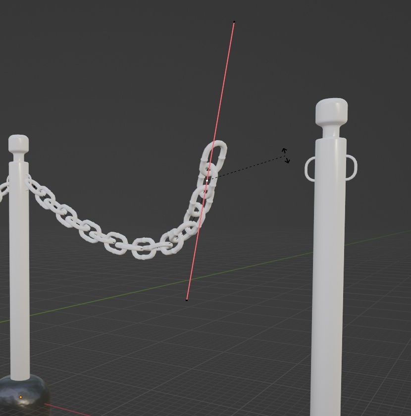 無料DL可【blender】ポールパーテーション【3Dモデル】
