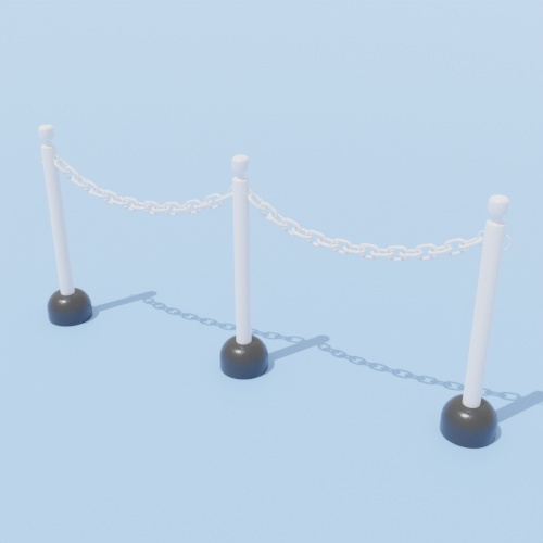 無料DL可【blender】ポールパーテーション【3Dモデル】
