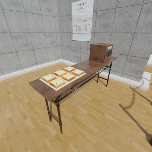 無料DL可【blender】長いテーブル【3Dモデル】