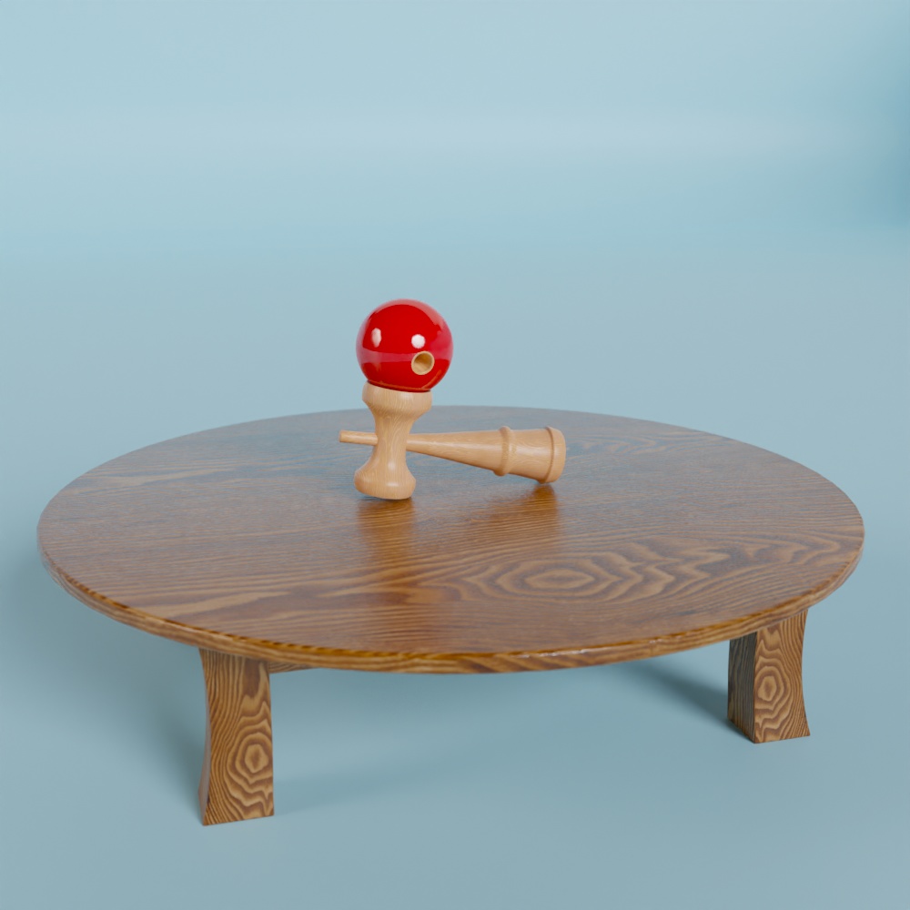 無料DL可【blender】けん玉【3Dモデル】