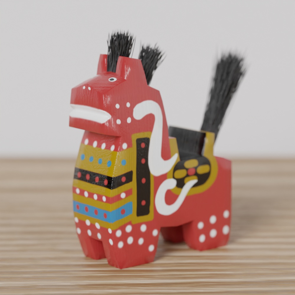 無料DL可【blender】八幡馬【3Dモデル】