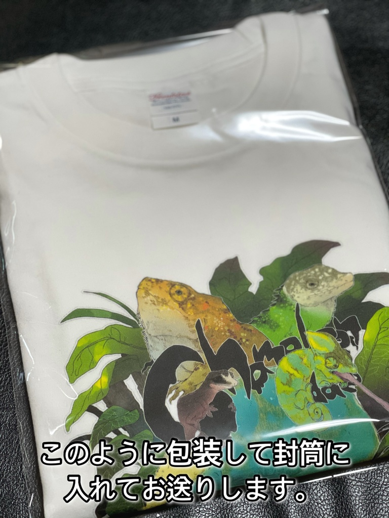 カメレオンだらけ?Tシャツ【白色ロングT】