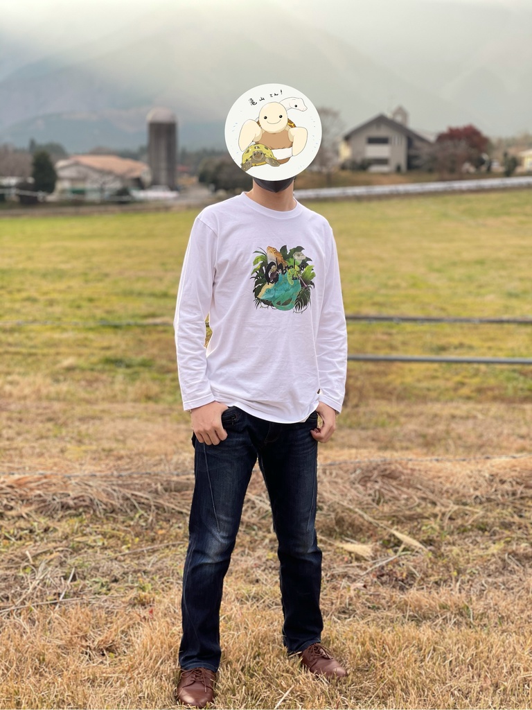 カメレオンだらけ?Tシャツ【白色ロングT】