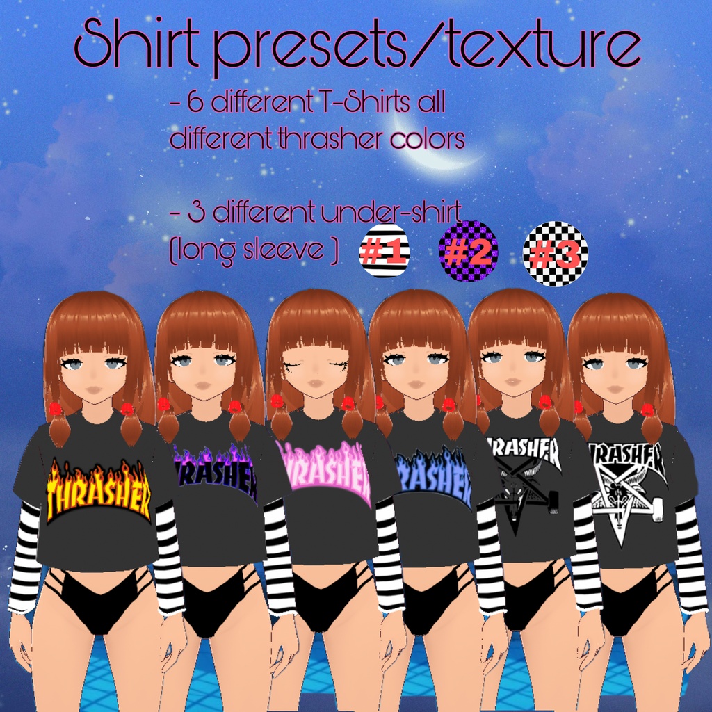 vroid Thrasher shirts (textures)