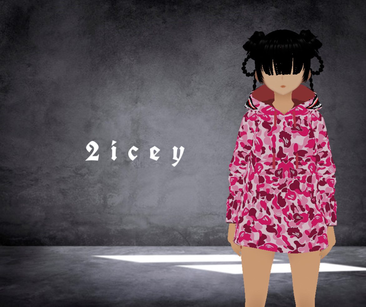 [ Vroid ] Pink Bape hoodie texture {unisex}