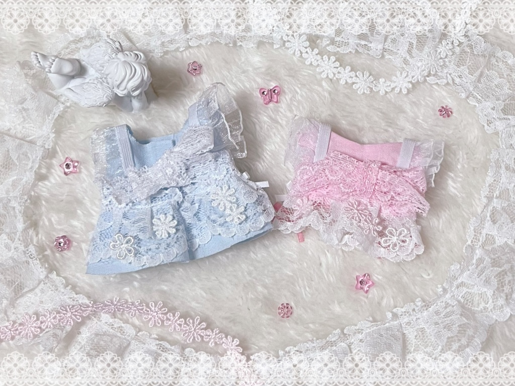 メイド風ワンピース(ピンク・ブルー)