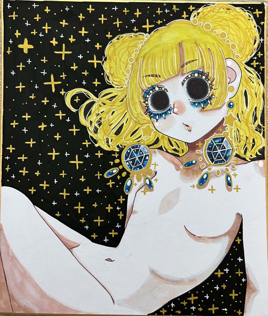 「こっちを見るおんな」オリジナル色紙