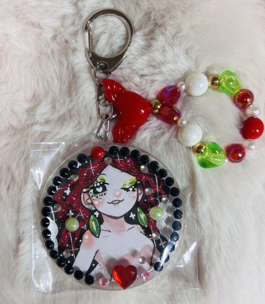 【一点もの】きらめきデコキーホルダー〈〇型〉