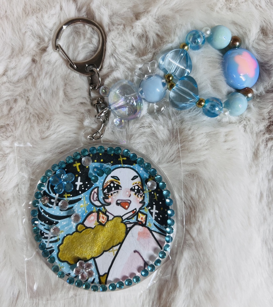 【一点もの】きらめきデコキーホルダー〈〇型〉