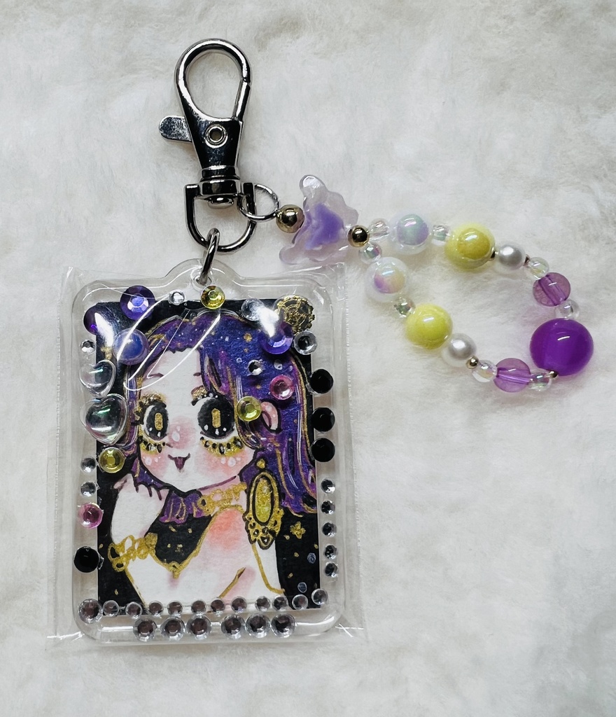 【全4種】長方形 原画キーホルダー（ビーズ付き）