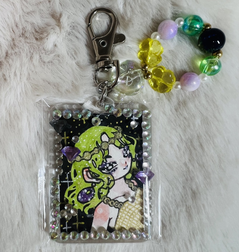 【一点もの】きらめきデコキーホルダー〈□型〉