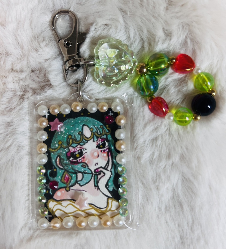 【一点もの】きらめきデコキーホルダー〈□型〉