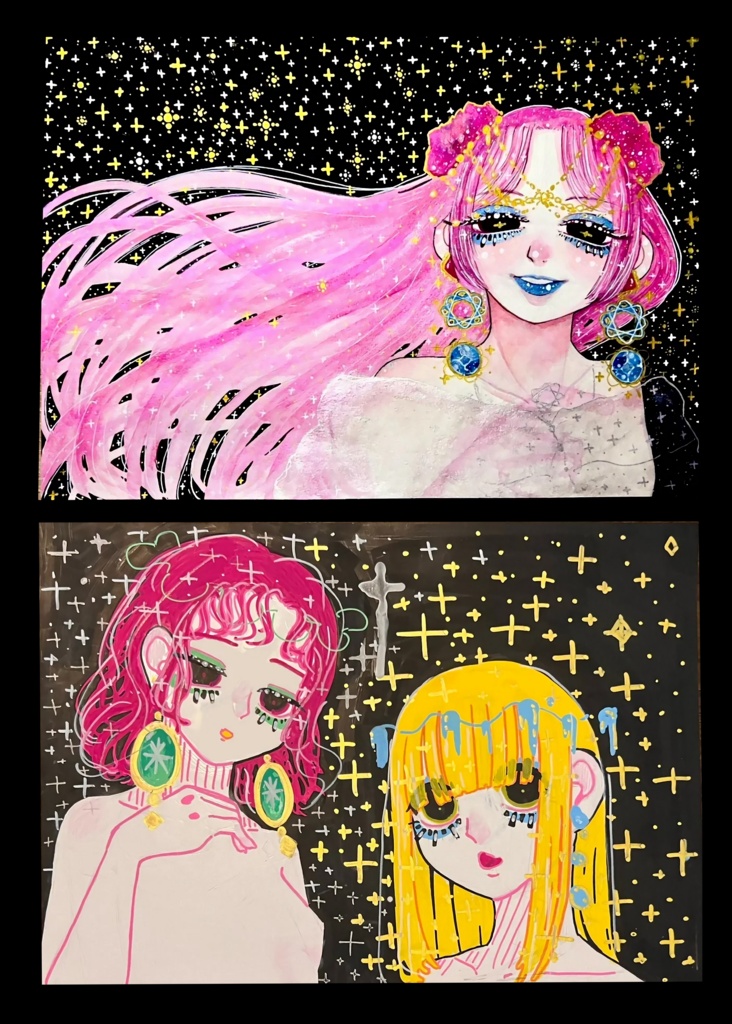 こっちを見るおんな達 アナログイラスト作品集(2021~2025)
