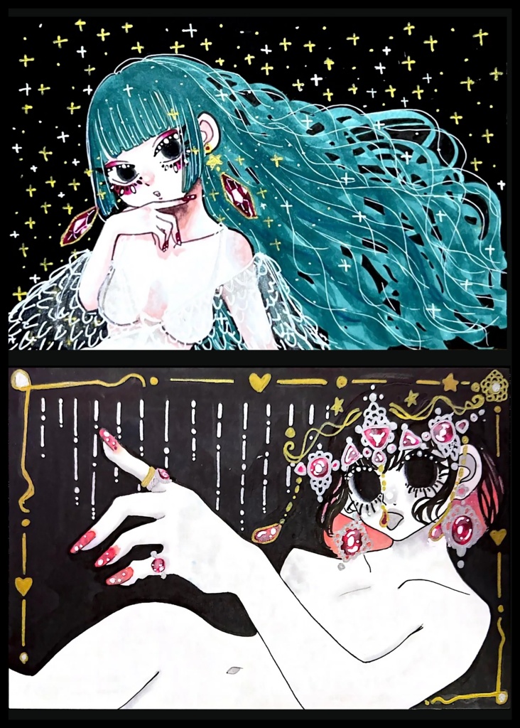 こっちを見るおんな達 アナログイラスト作品集(2021~2025)