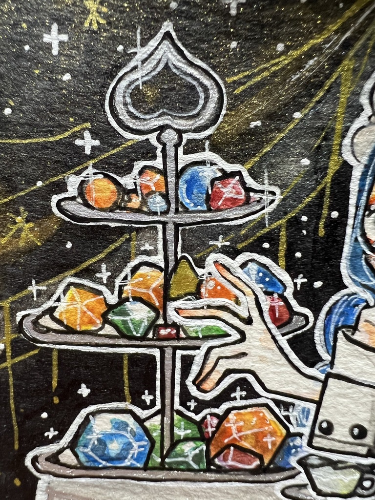 【原画・額装作品】たいくつなてぃーぱーてぃー