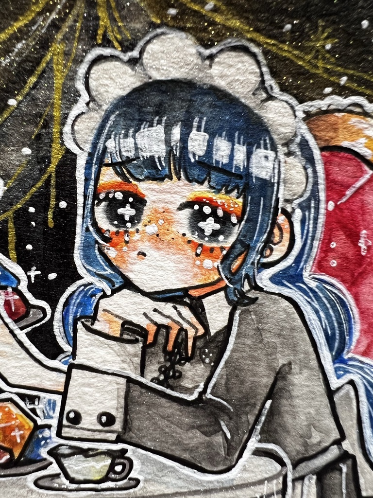 【原画・額装作品】たいくつなてぃーぱーてぃー