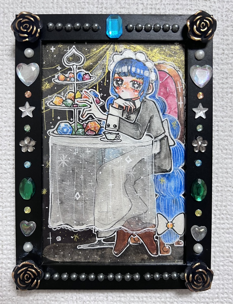 【原画・額装作品】たいくつなてぃーぱーてぃー