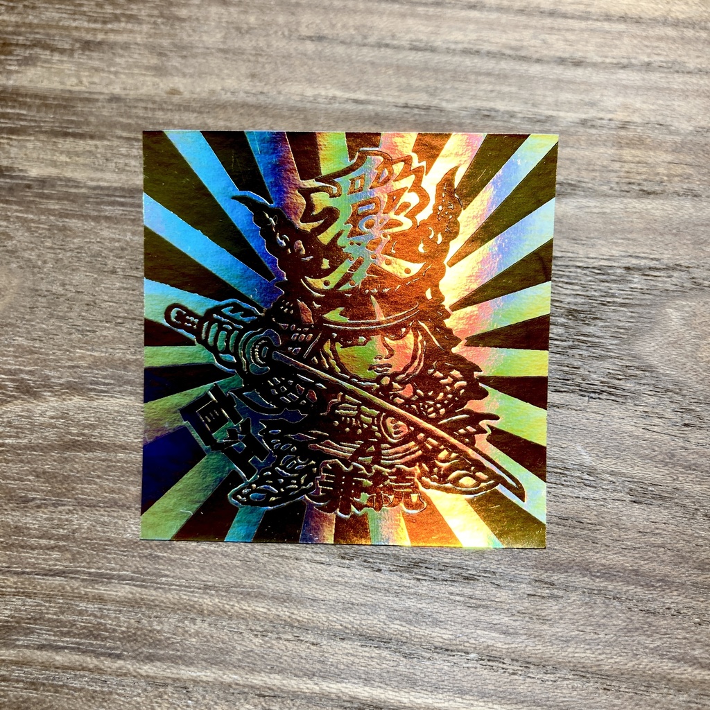 限定品【風土記マンシール】箔押し3種セット イラスト各2023年版(前田慶次、前田利家、直江兼続)