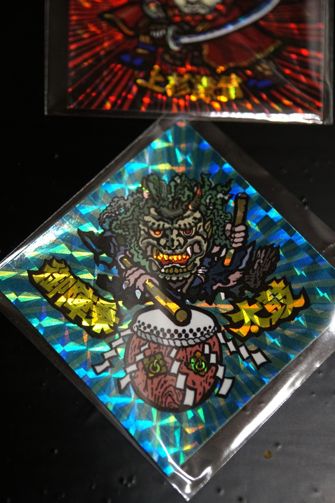 訳アリ値引き 風土記マンシール 能登ゆかり 輪島応援シール4枚セット 上杉謙信,御陣乗太鼓,前田利家&前田慶次