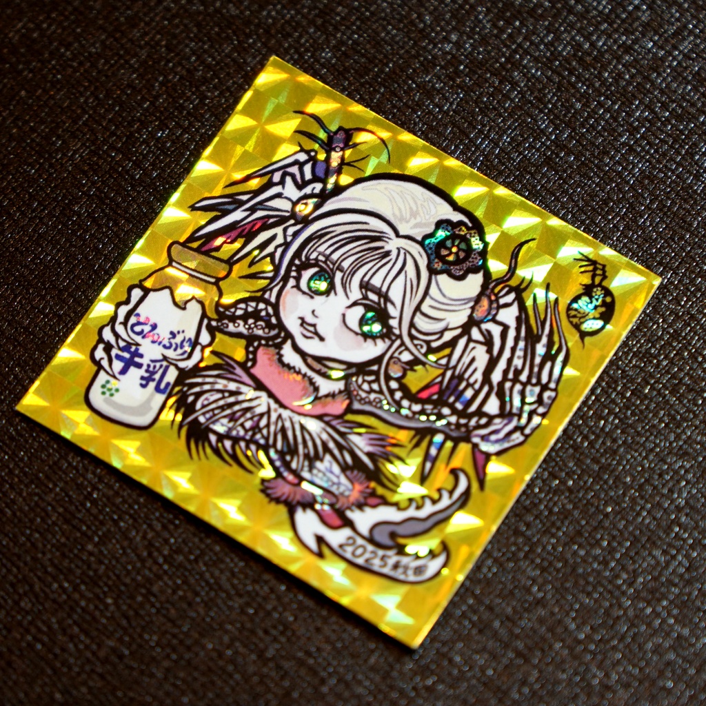 ぽっくりUMAガールシール 『池ミジンコちゃんマン』秋田限定版①ピンク×金プリ