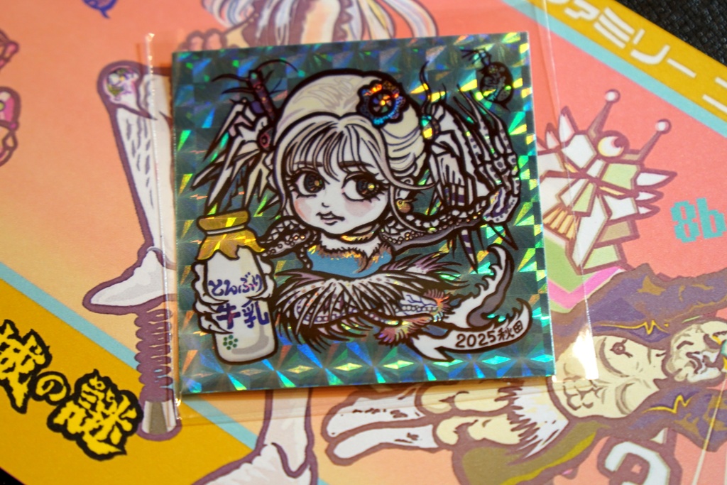 ぽっくりUMAガールシール 『池ミジンコちゃんマン』秋田限定版④水色×青プリ