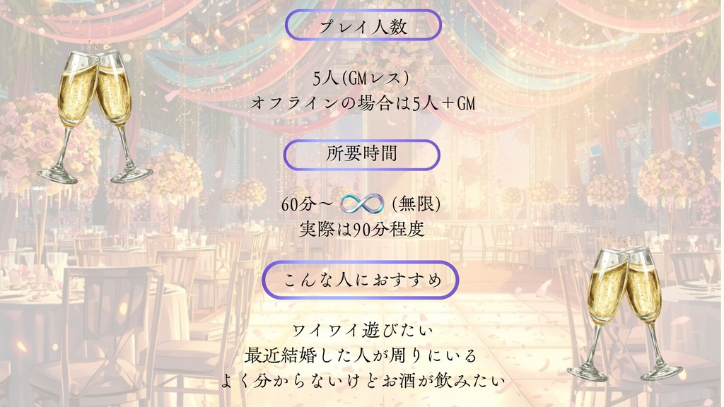 【GMレス可】呑み祝宴マーダーミステリー『TRANSPARENT WEDDING』