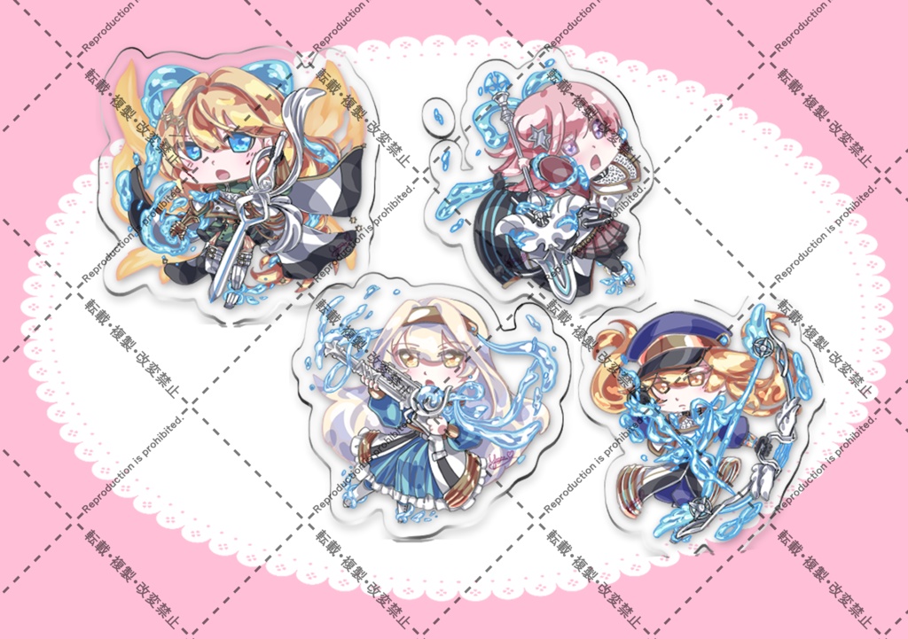 【強謙16】エクソシスターX体アクリルスタンド&キーホルダー