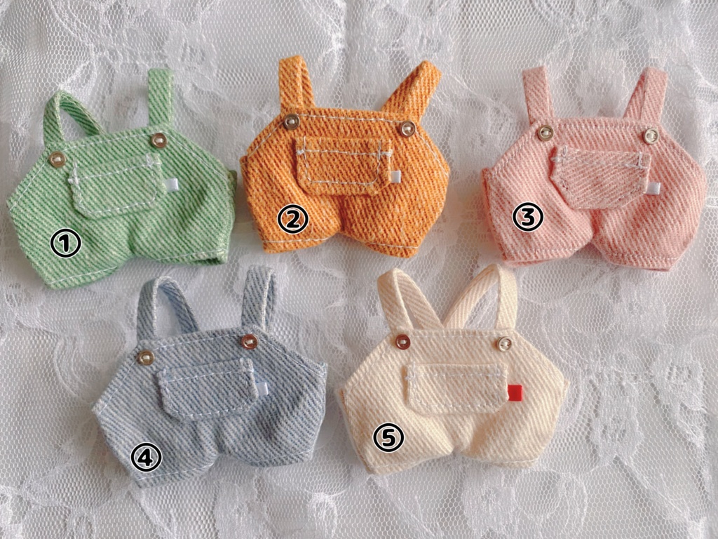 «ちびぐるみ用» Tシャツ&サロペットセット(しっぽ穴付き)