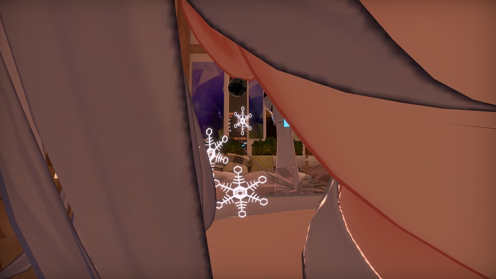 【VRC想定】 雪の結晶イヤリング