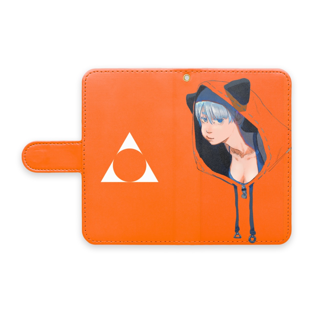 手帳型Androidケース 猫耳フードちゃん