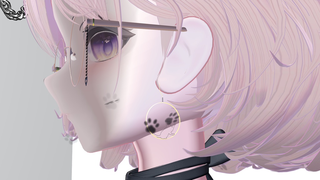 猫のピアス(肉球パーティクル)