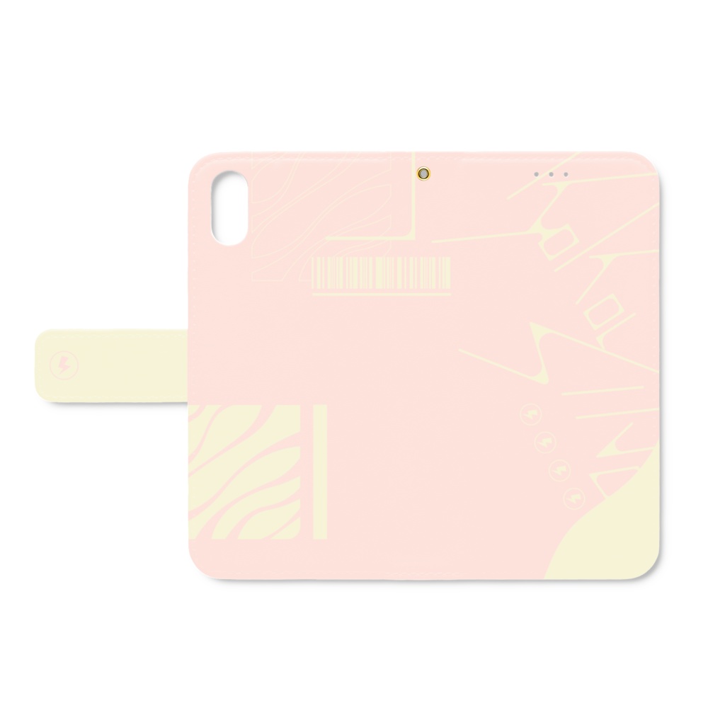 手帳型iPhoneケース ベビーピンク
