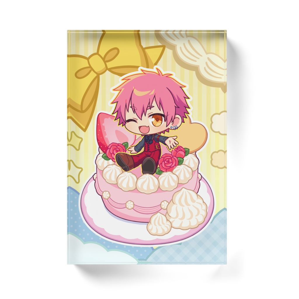 遊治とイチゴケーキ/アクリルブロック