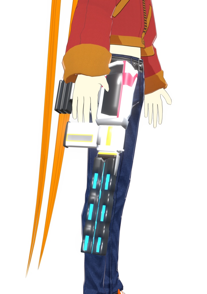 ネイルレイルガン.glbモデル(VMagicMirrorモーション付き)