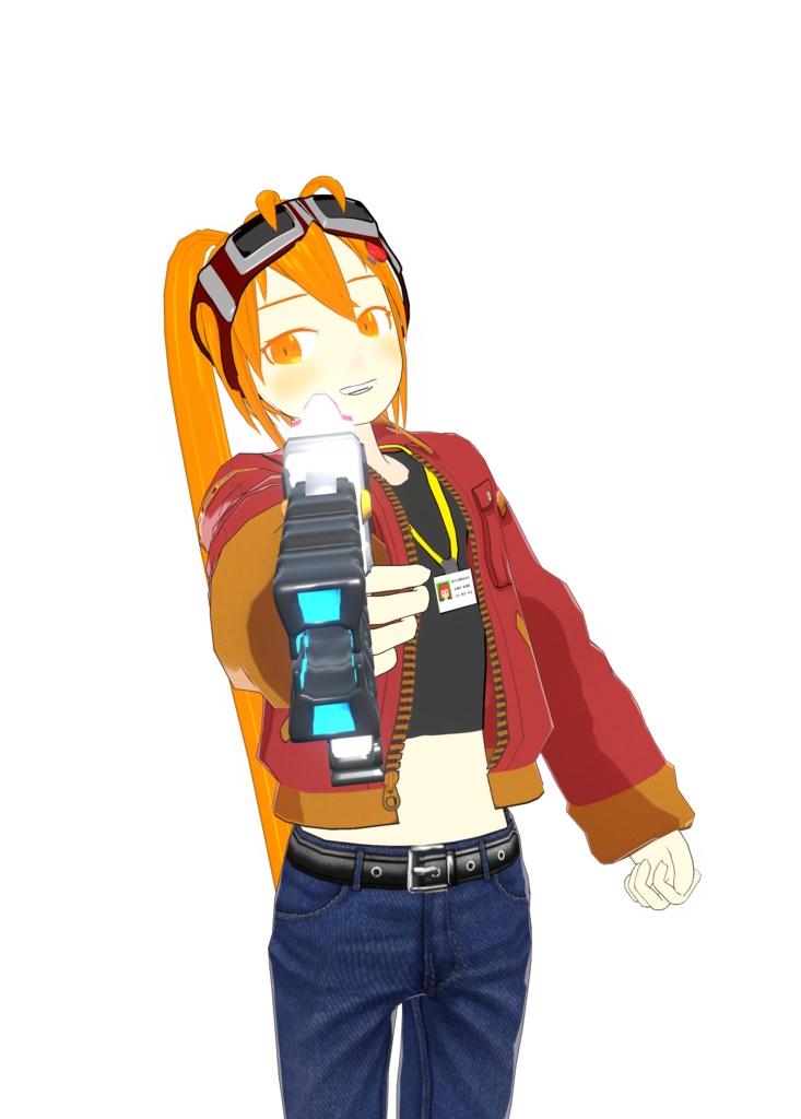 ネイルレイルガン.glbモデル(VMagicMirrorモーション付き)