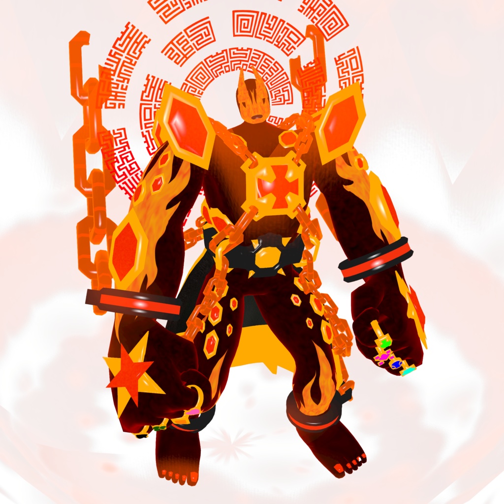 【3Dアバター】破壊魔人グローリーバーン 【VRM】