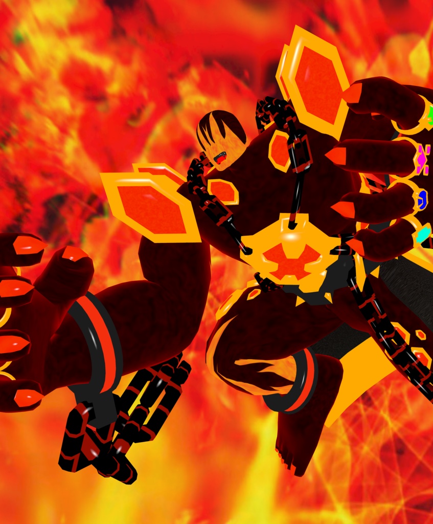 【3Dアバター】破壊魔人グローリーバーン 【VRM】