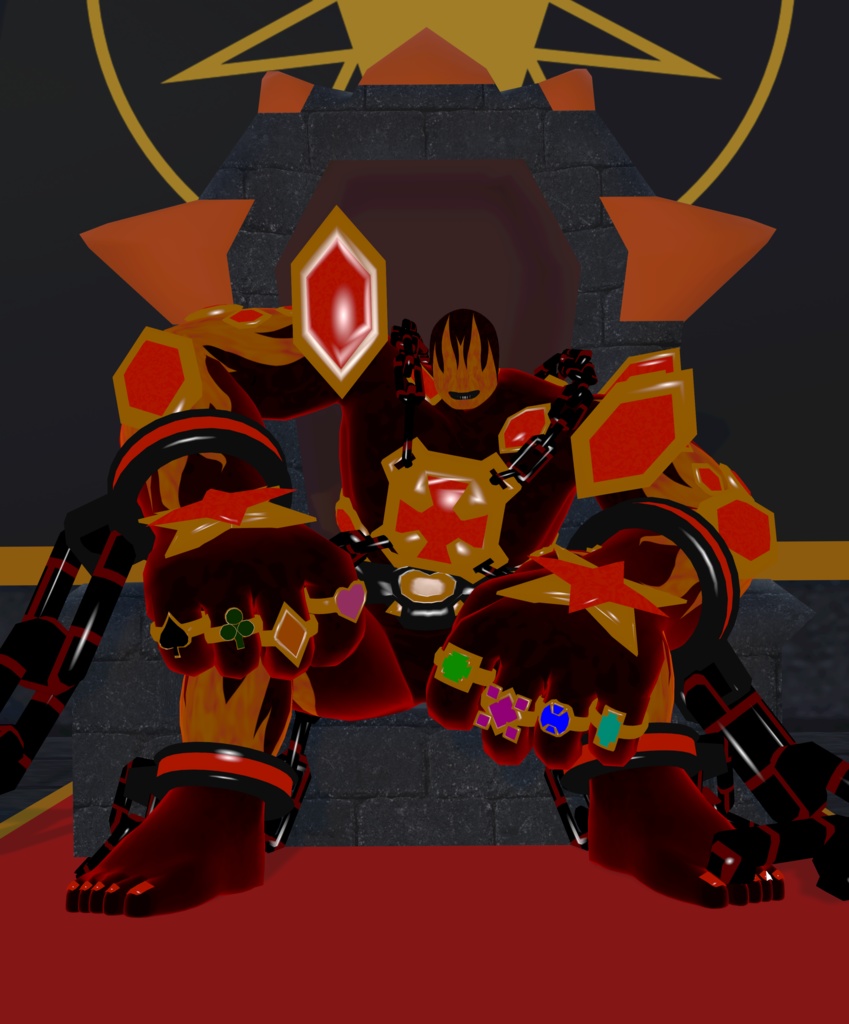 【3Dアバター】破壊魔人グローリーバーン 【VRM】