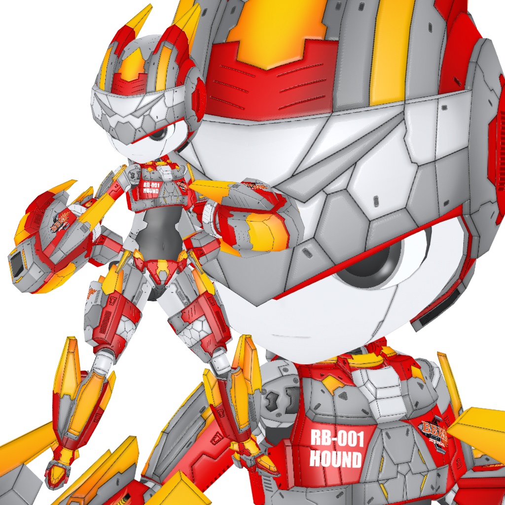 機械外装ショックギア『レッドボクサー』【3Dアバター】【VRM&FBX】【cluster&VRChat】