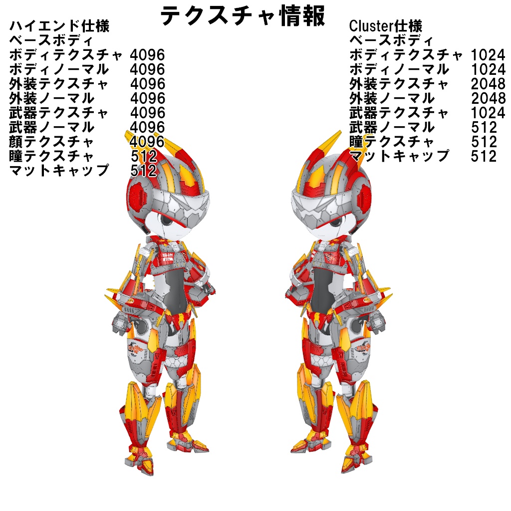 機械外装ショックギア『レッドボクサー』【3Dアバター】【VRM&FBX】【cluster&VRChat】