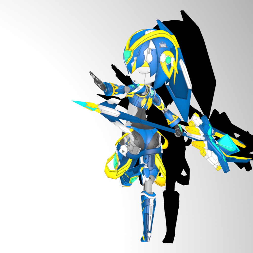 機械外装ショックギア『ブルーソーサラー』【3Dアバター】【VRM&FBX】