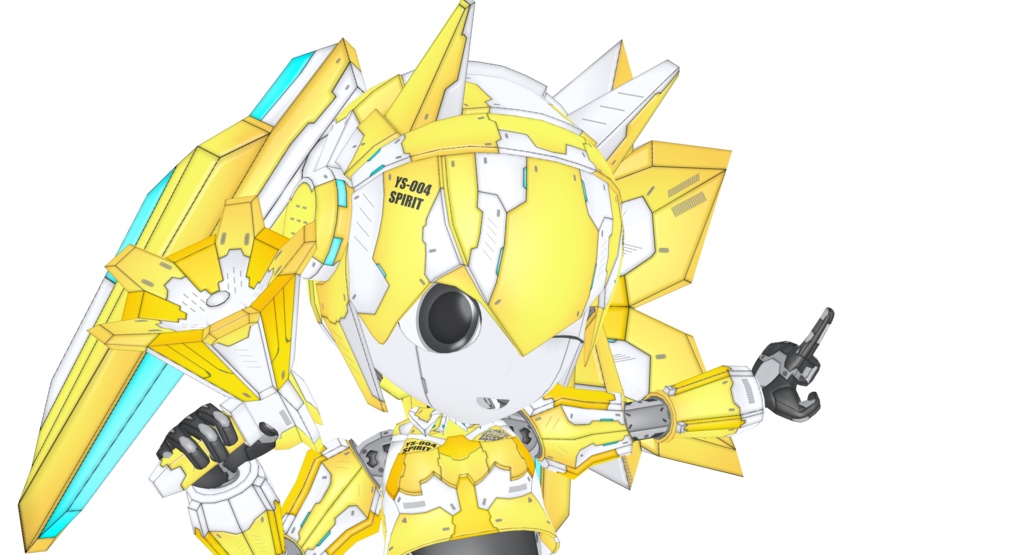 機械外装ショックギア『イエローシング』【3Dアバター】【VRM&FBX】